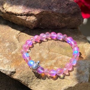 Turtle Mermaid Glass Stretch Bracelet